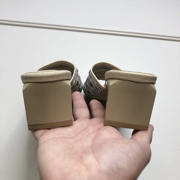 Vivaia Jade Square Toe Wide Band Heeled Sandal Multi Blue Women's Size 41 - Picture 5 of 8